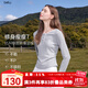 百圖betu女裝2025秋季新款T恤領(lǐng)口拼接蕾絲褶皺收腰瘦瘦T長(cháng)袖2508T22 淺灰 M