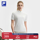 FILA 斐樂官方女裝針織短袖衫2025夏季新款戶外運動半拉鏈基礎(chǔ)T恤 雪白-WT XL 175/92A/XL