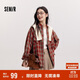 森馬（Semir）[商場同款]長袖襯衫女中長款oversize春2025格紋上衣101125105007