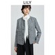 LILY2025冬新款含羊毛格雷系小香風(fēng)粗花呢氣質(zhì)通勤灰色外套女短款 501灰色 L
