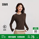 森馬（Semir）長(cháng)袖T恤女假兩件緊身磨毛圓領(lǐng)2024冬季吸濕發(fā)熱撞色109724101002