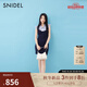 SNIDEL2025秋冬新品氣質(zhì)荷葉領(lǐng)小飛袖領(lǐng)結(jié)針織連衣裙SWNO254253 深藍(lán) 均碼 (F)