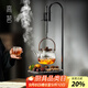 高茗（gaoming）電圍爐煮茶家用室內全套網(wǎng)紅電陶爐煮茶器煮茶爐中式插電烤茶套裝 陶石爐+烤網(wǎng)+自在鉤+素風(fēng)壺 900ml