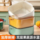 優(yōu)勤（YOUQIN）家用廚房雙層瀝水籃子洗菜盆水槽過(guò)濾蔬菜水果收納汲水筐漏水 【6件套】薄荷綠【大號(hào)+中號(hào)+小