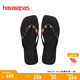havaianas哈唯納SlimSquarePatchwork時(shí)尚休閑人字拖外穿度假拖鞋 0090-黑色 37-38 巴西碼