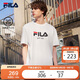 FILA 斐樂(lè)官方男女同款針織T恤2025年夏季純棉寬松休閑情侶短袖t恤