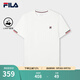 FILA 斐樂(lè )官方男子針織短袖衫2025夏新款時(shí)尚休閑簡(jiǎn)約基礎圓領(lǐng)T恤 云白-WT 3XL 190/108A/XXXL