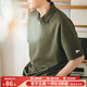 馬登工裝華夫格polo衫男商務(wù)休閑短袖半拉鏈重磅男士T恤夏季體恤潮牌 橄欖綠 【男士高端短袖/百搭/透氣/半截袖體恤】 XL 【今日下單 順豐包郵】
