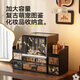 美世達(dá)化妝品收納盒桌面高級感防塵中古風(fēng)梳妝臺護(hù)膚品口紅置物架 金錢豹（主體+口紅盒+收納盒）