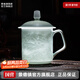 景德鎮(zhèn)（jdz）陶瓷家用中式手工長城茶杯茶具帶蓋辦公泡茶杯喝茶水杯送老師禮物 影青浮雕長城茶杯