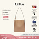 芙拉（FURLA）【限時優(yōu)惠】MIANOVA牛皮大號女士上班通勤大容量單肩包水桶包 褐色