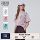 Teenie Weenie小熊T恤女2025年夏季新款活力清新休閑上衣圓領(lǐng)短袖T恤女 A-粉色 M