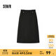 森馬（Semir）半身裙女鹽系純色長(cháng)裙優(yōu)雅顯瘦冬季顯腿長(cháng)仿呢遮胯A字裙百搭 深花灰00122 M