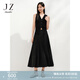 玖姿·安娜蔻三宅風優(yōu)雅通勤風琴壓褶傘裙半身裙女2025夏季新款 素黑 S