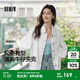 森馬（Semir）牛仔外套女中長(cháng)款翻領(lǐng)落肩慵懶風(fēng)上衣2025年春新款寬松顯瘦牛仔衣 香草白10708 M 160/84A