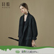 日著東方簡(jiǎn)奢風(fēng)女裝2024年秋季新款高級(jí)感短款黑色羊毛雙面毛呢大衣 黑色 建議拍小一碼 S