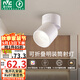 雷士（NVC）LED筒燈客廳可折疊旋轉免開(kāi)孔明裝天花燈筒射一體鋁材7瓦白色暖白