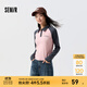 森馬POLO衫女短款緊身拼色插肩袖辣妹衣服春季時尚字母上衣復(fù)古風(fēng) 紅灰色調(diào)00362 L