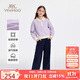 英氏（YEEHOO）女童套裝兒童衛(wèi)衣褲子兩件套中大童裝休閑運(yùn)動(dòng)時(shí)尚秋 夢(mèng)幻紫 150