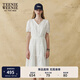 Teenie Weenie小熊女裝白色連衣裙2025夏季新款優(yōu)雅浪漫法式茶歇中長(zhǎng)裙 白色 S