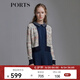 PORTS寶姿女裝春夏新品長(zhǎng)袖短針織開(kāi)衫SM8K005MKD008 晴空藍(lán) L