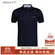 GANT甘特新款男士時(shí)尚休閑棉質(zhì)logo短袖POLO衫T恤|2042007 433夜藍色 M