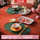 JOYYE餐具套裝節(jié)日送女生禮物釉下彩餐盤碗碟筷子高檔實(shí)用伴手禮 雙人餐具-混色 16件套
