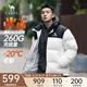 駱駝火山羽絨服2.0王俊凱同款王者凱甲2.0男加厚面包服城市輕戶外 象牙白/暗夜黑，男女同款 7066C XL