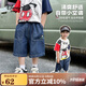 Disney baby迪士尼男童短褲兒童褲子中小童裝夏季休閑純棉牛仔褲 深藍  110 