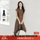 對(duì)白設(shè)計(jì)感交叉綁帶連體褲女2025夏新款時(shí)髦通勤氣質(zhì)連體衣闊腿褲 淺咖色 XL