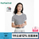 熱風(fēng)短袖女2025年春季新款女士圓領(lǐng)休閑條紋學(xué)院風(fēng)甜美針織衫 39蘭條紋 M