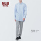 無(wú)印良品（MUJI）男式 彈力絲光斜紋 修身褲 長(cháng)褲子 春季款休閑褲男士 灰色 82 180/82A