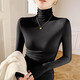 妙奕嘉高領(lǐng)黑色打底衫女2024秋冬新款長(cháng)袖t恤內搭可外穿修身保暖上衣 堆堆領(lǐng)長(cháng)袖內搭【黑色】 XL