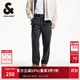 杰克·瓊斯（JACK&JONES）潮流時(shí)尚百搭舒適字母刺繡背部貼袋褲子錐形休閑褲男裝225114008 E44黑砂色 常規 31 175