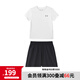 安德瑪（Under Armour）兒童夏季運(yùn)動(dòng)套裝夏款短褲短袖套裝男大童短袖梭織短褲套裝 白T黑短褲 150