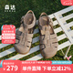 森達(dá)羅馬鞋女新2025夏新復(fù)古包頭厚底休閑涼鞋ZTG25BL5 灰色 38