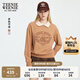 Teenie Weenie小熊女裝衛(wèi)衣2025年秋季新款氣質(zhì)學(xué)院風(fēng)翻領(lǐng)長(zhǎng)袖上衣 淺卡其色 S