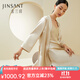 金三塔重磅真絲睡衣女100%桑蠶絲長(cháng)袖配腰帶長(cháng)款真絲睡袍單袍中秋禮物 白玉蘭色(吊帶裙+袍) M