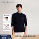 TOMMY HILFIGER秋冬男裝羊毛混紡休閑通勤刺繡寬松圓領(lǐng)打底針織衫毛衣32021 藏青色ABS M （推薦：135-150斤）