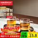 金灶（KAMJOVE）手工吹制耐熱玻璃杯高硼硅玻璃水杯茶杯帶把杯子家用品茗杯套裝 K-106 120ml 2只