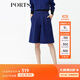 PORTS寶姿 秋季新品女裝簡(jiǎn)約A廓形闊腿七分褲SB9P015BZF010 深藍 S (4)