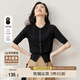 尚都比拉百搭時(shí)髦設(shè)計(jì)感愛心金屬扣圓領(lǐng)針織衫 黑色 M 