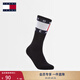 TOMMY JEANS25春夏新款男裝美式潮流旗標字母提花微彈休閑運動(dòng)中筒襪子 黑色078 1雙 均碼