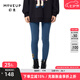 幻走（MOVEUP）2024冬季新款.FUN系列花朵織嘜撞色木耳邊針織打底褲女 紺藍(lán) L