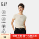 Gap【EasyChill系列】女裝2024夏季防曬涼感透氣易打理T恤540508 米色 M (165/84A) 亞洲尺碼