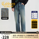 卡賓（CABBEEN）【寬松純棉】復古牛仔褲男2025夏季新款刺繡cleanfit直筒長(cháng)褲 蔚藍色47 31 /175/L