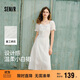 森馬（Semir）連衣裙女設計感重工繡花夏2025花邊翻領(lǐng)泡泡袖小白裙107425114041