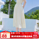 百圖betu女裝2025夏季新款半身裙高腰松緊腰顯瘦百搭A字裙子女2506T51 杏色 S