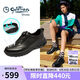 金利來（goldlion）【七夕禮物】男鞋25夏季沖孔透氣休閑鞋舒適免系運動涼鞋黑色42