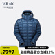 Rab 睿坡男士900蓬鵝絨連帽防戶外運(yùn)動輕薄鵝絨羽絨服140g QDB-45 暴風(fēng)藍(lán) L